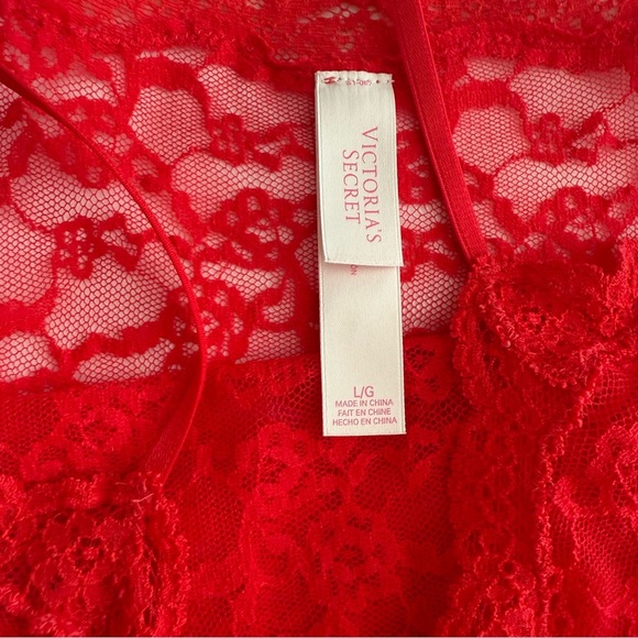 Victoria’s Secret Lace Chemise Slip Adjust Straps Stretch Red Women’s Large EUC - Picture 7 of 9